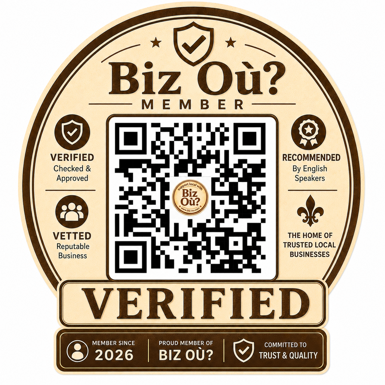 Biz Où? Verified Member badge